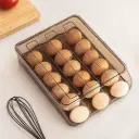 2 layer stackable automatic rolling fridge egg organizer 