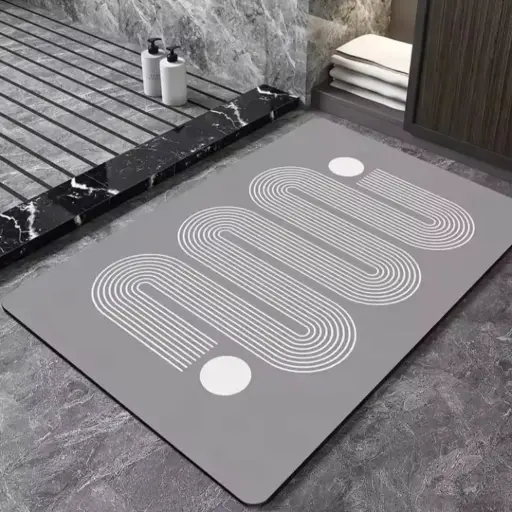 Rectangular absorbent bathroom mat 