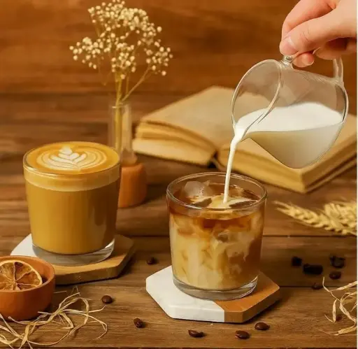 6 in 1 Hexagon white  marble  and wood