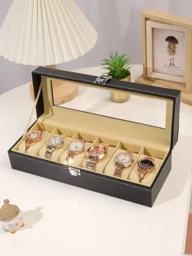 6 slots leather watch organizer