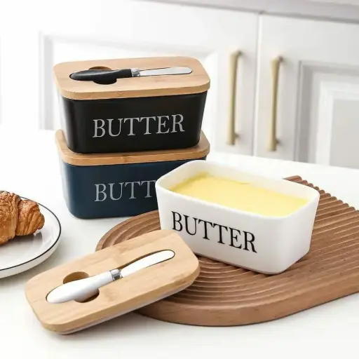 Ceramic butter set 